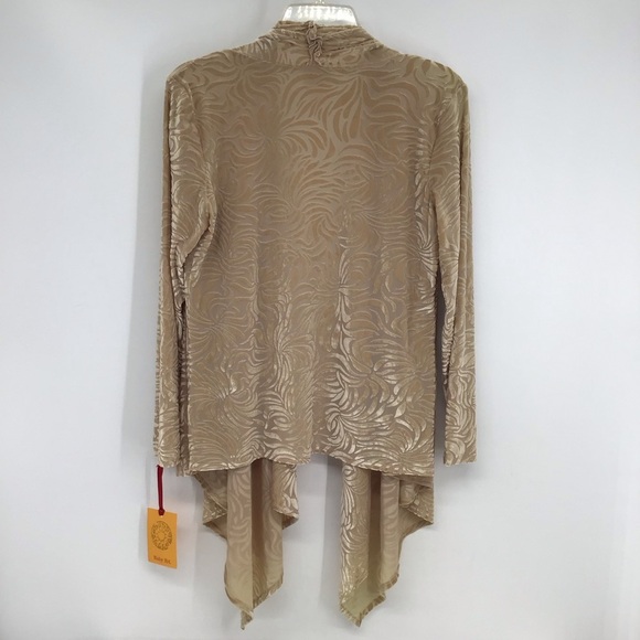 Ruby Rd. NWT Open Front Cardigan Jacket Textured Pattern Career Beige Size Med - Picture 2 of 8